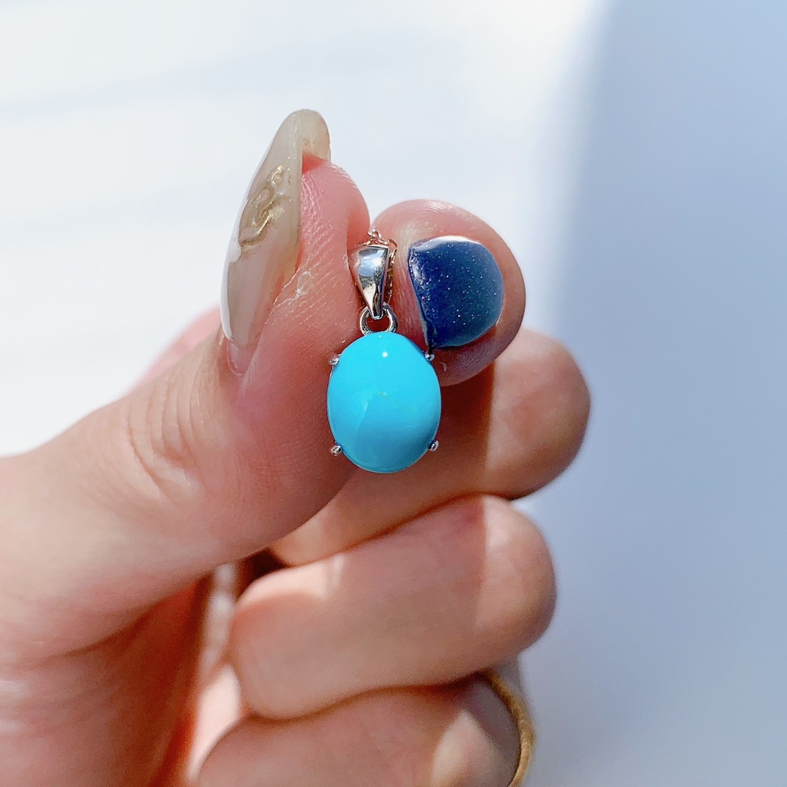 シルバーネックレス ターコイズ