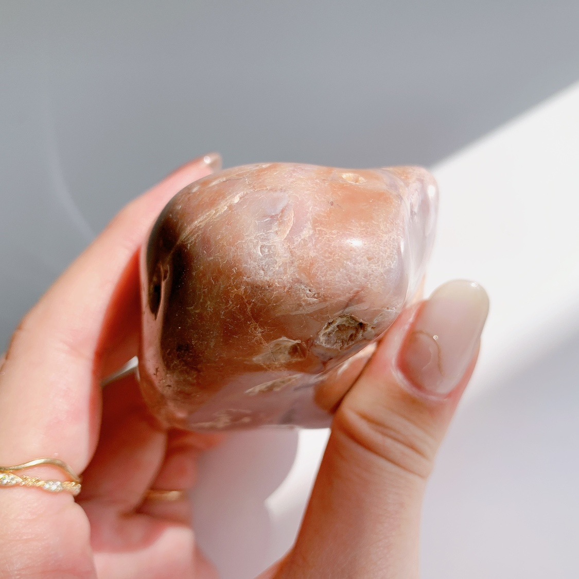 ピンクアゲート 大 原石ポリッシュ