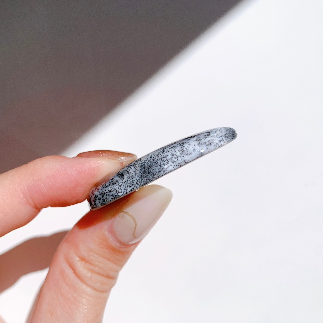 デンドリティックオパール　鑑賞石　石　置物　オブジェ　インテリア LIMITED出品】デンドリティックオパール・タンブルカボションカット