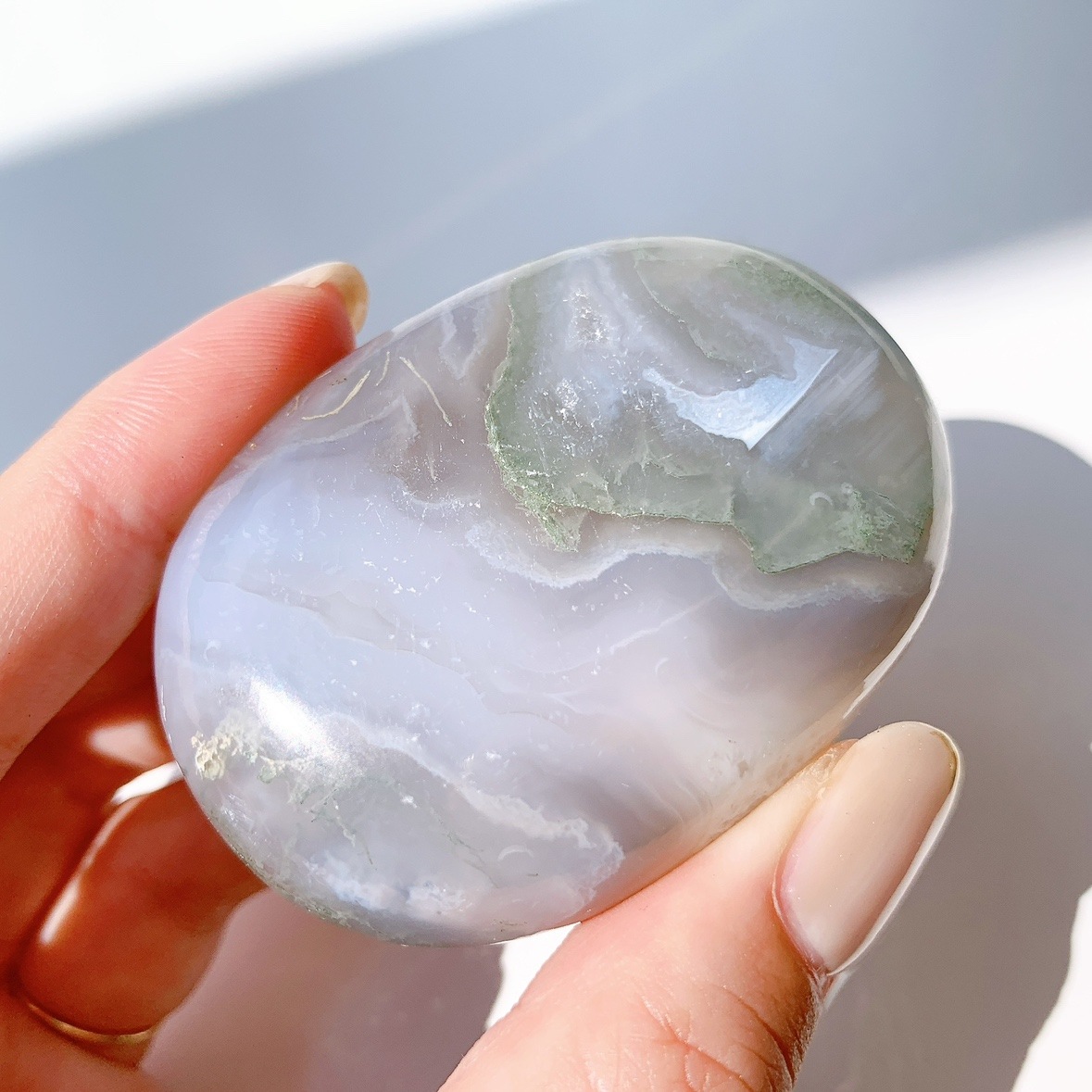 モスアゲート にぎり石