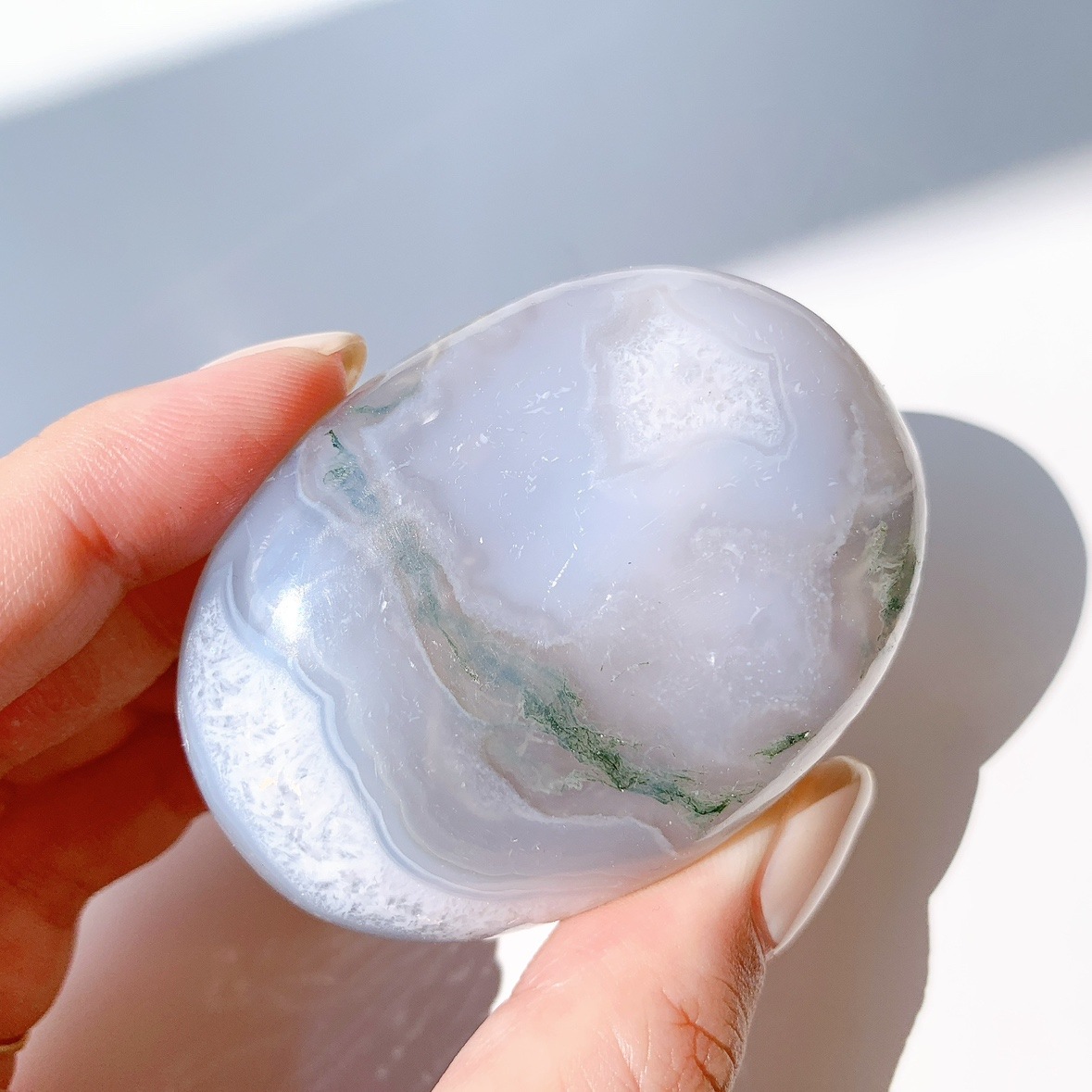 モスアゲート にぎり石