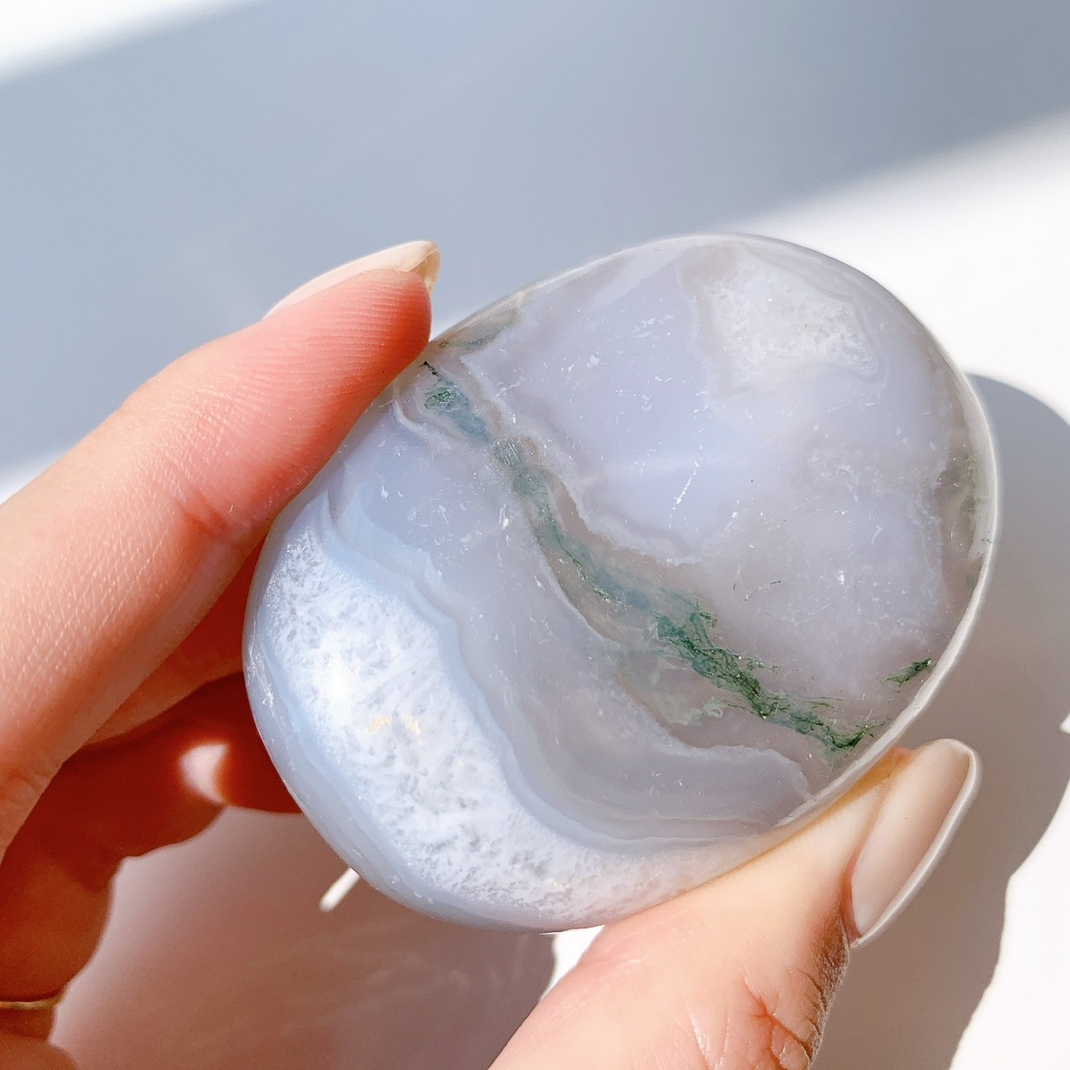 モスアゲート にぎり石