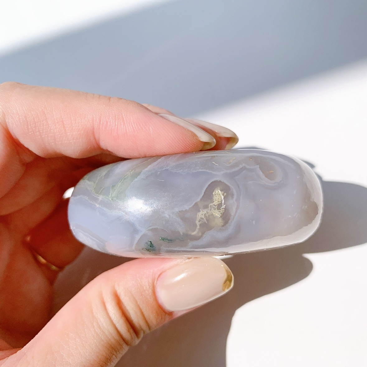 モスアゲート にぎり石