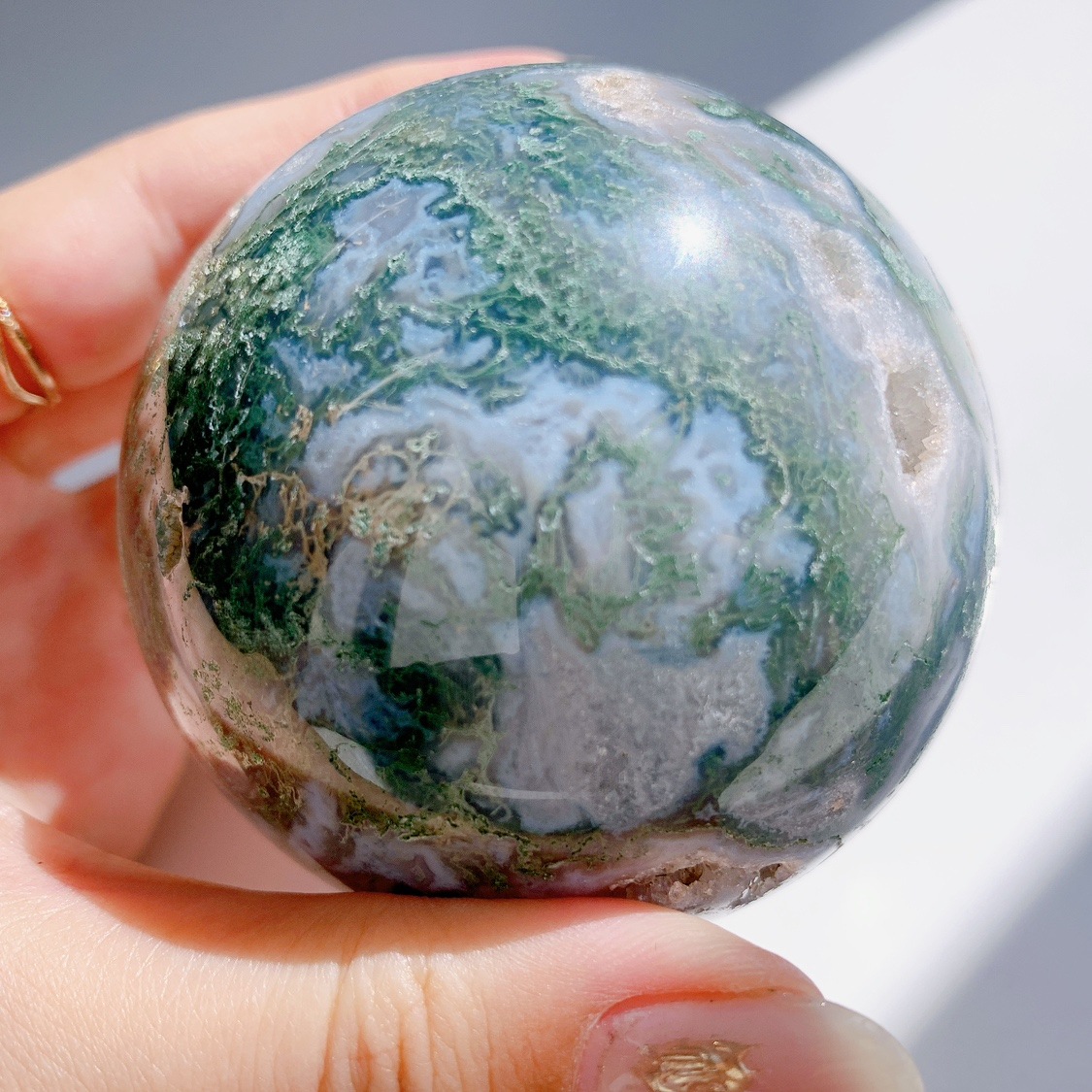 モスアゲート 丸玉 | スフィア（丸玉） | Crystals by Purely