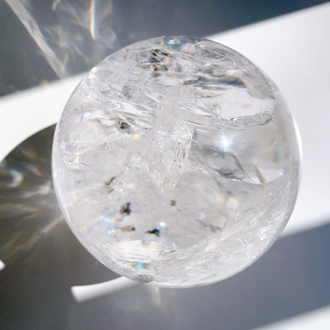 レインボー水晶 丸玉