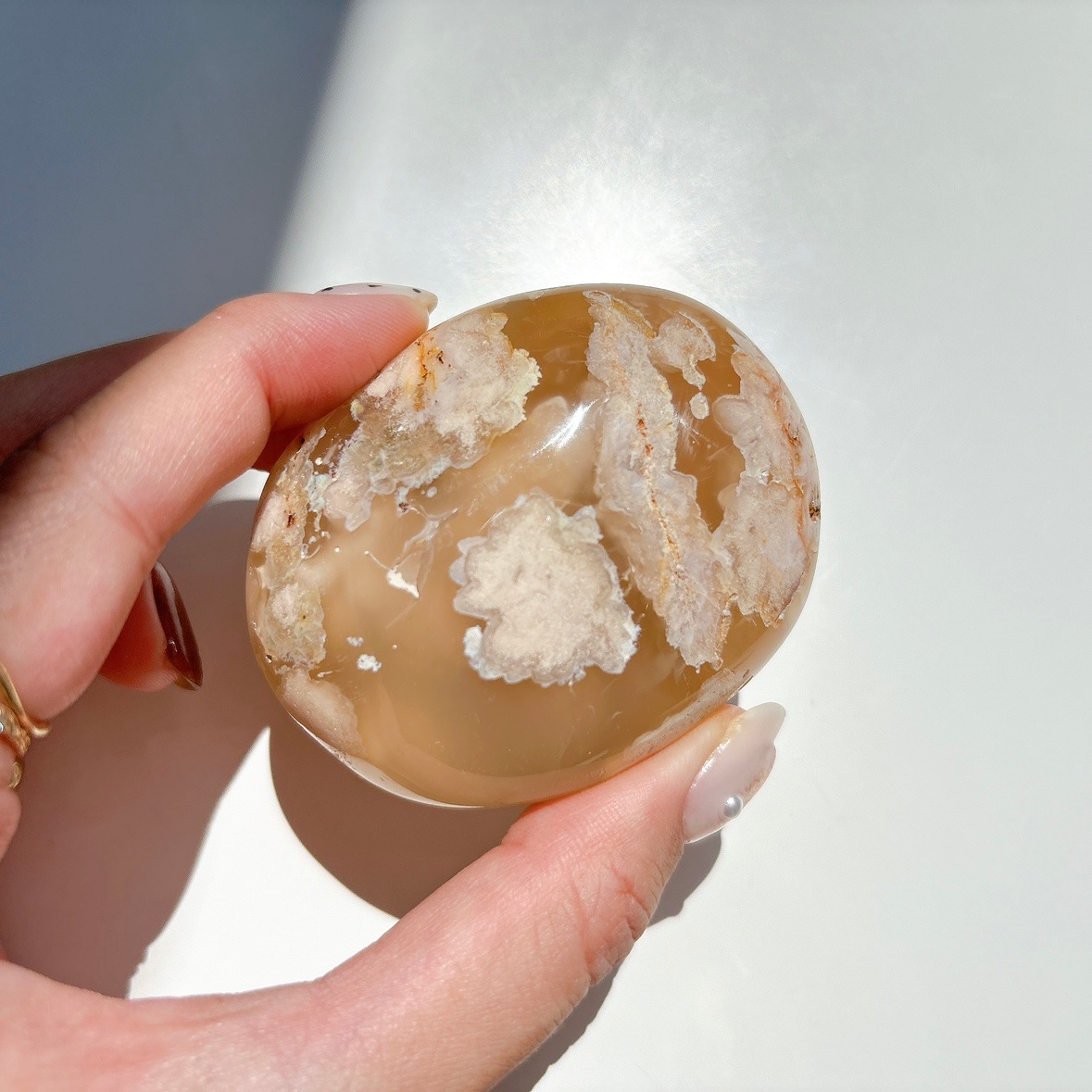 Ruby 様　高品質　クリーム桜瑪瑙　カーネリアン桜瑪瑙　ぷっくり　ハート握り石 Ruby 様 高品質 クリーム桜瑪瑙 カーネリアン桜瑪瑙 ぷっくり ハート