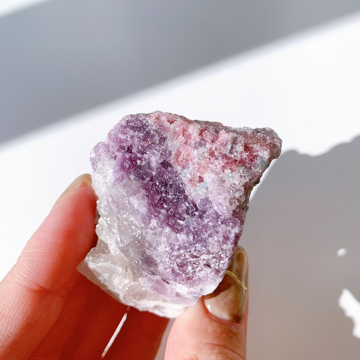 レピドライトwithピンクトルマリン 原石 | 原石 | Crystals by Purely