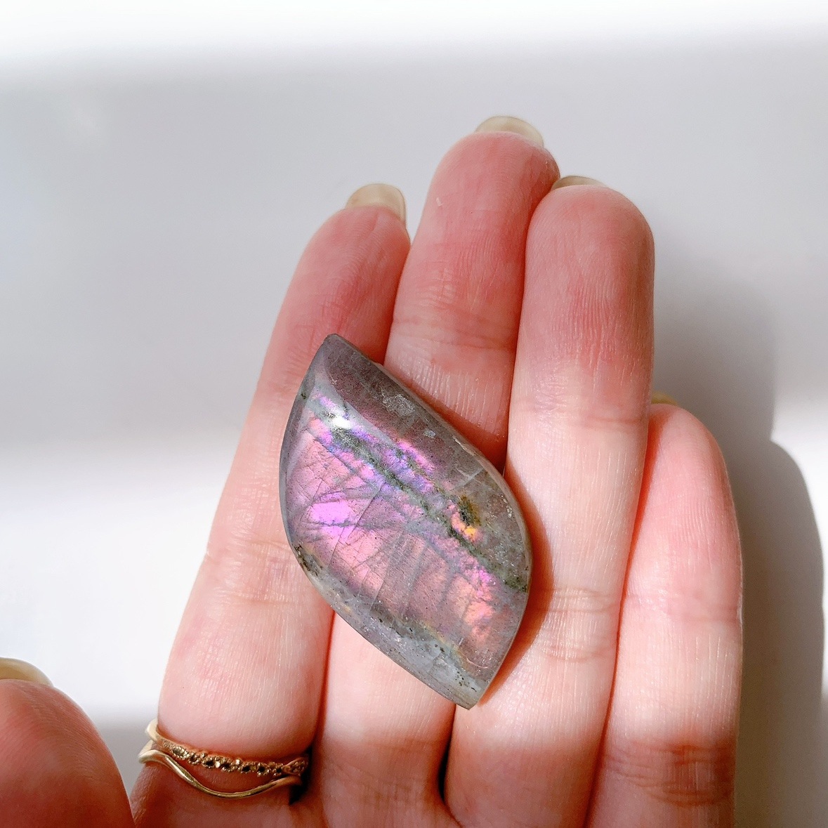 ピンクラブラドライト ポリッシュ