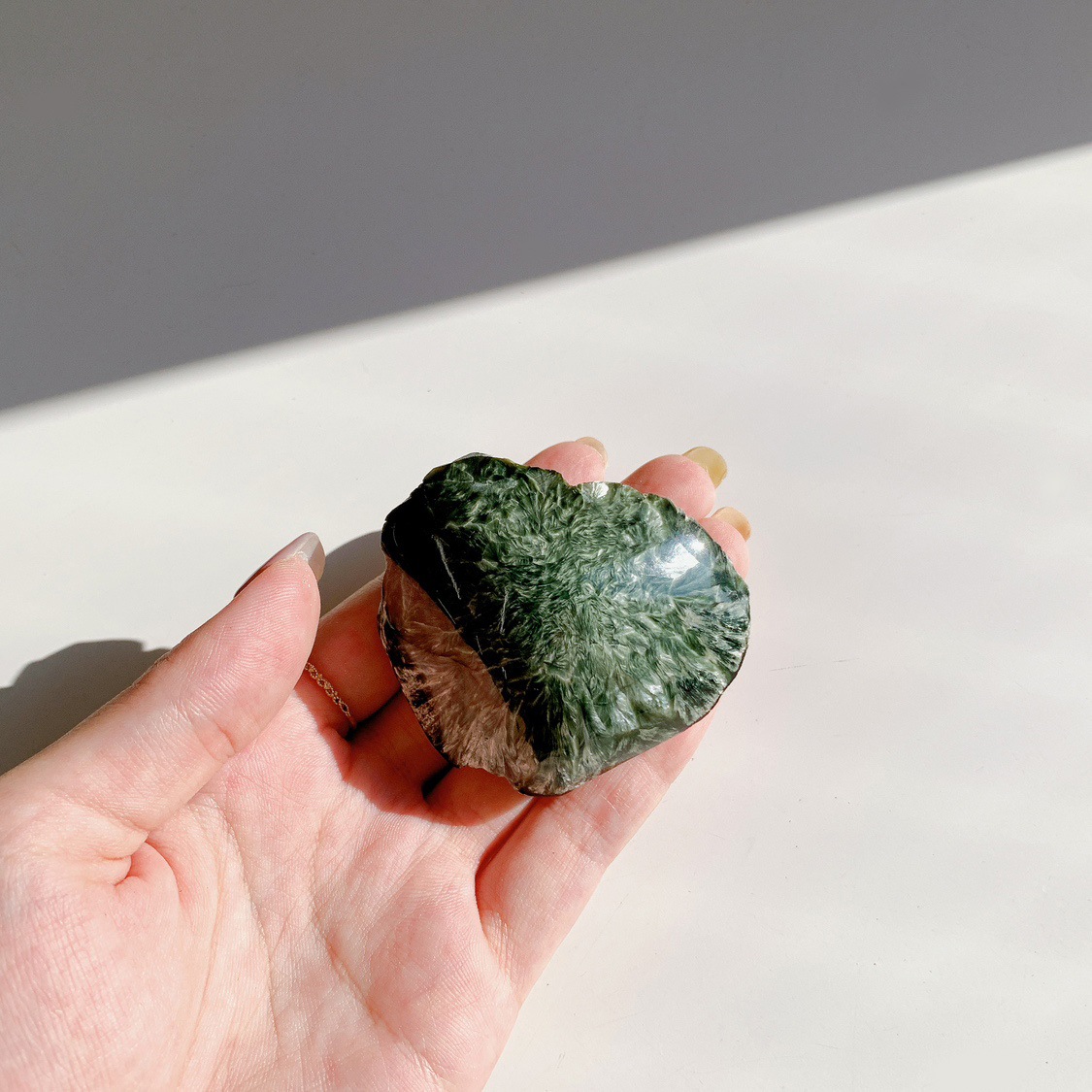 セラフィナイト 原石ポリッシュ | グリーン | Crystals by Purely