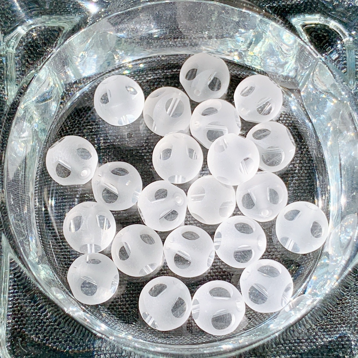 [344B]水晶 水玉彫刻(10mm)