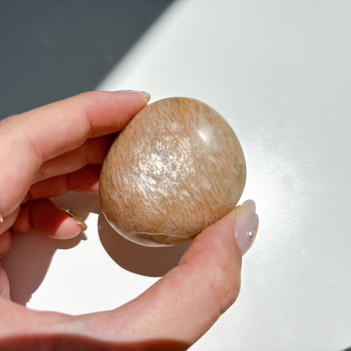 O7☆特別感謝品☆恋人たちの石【14mm『月長石』オレンジムーンストーン