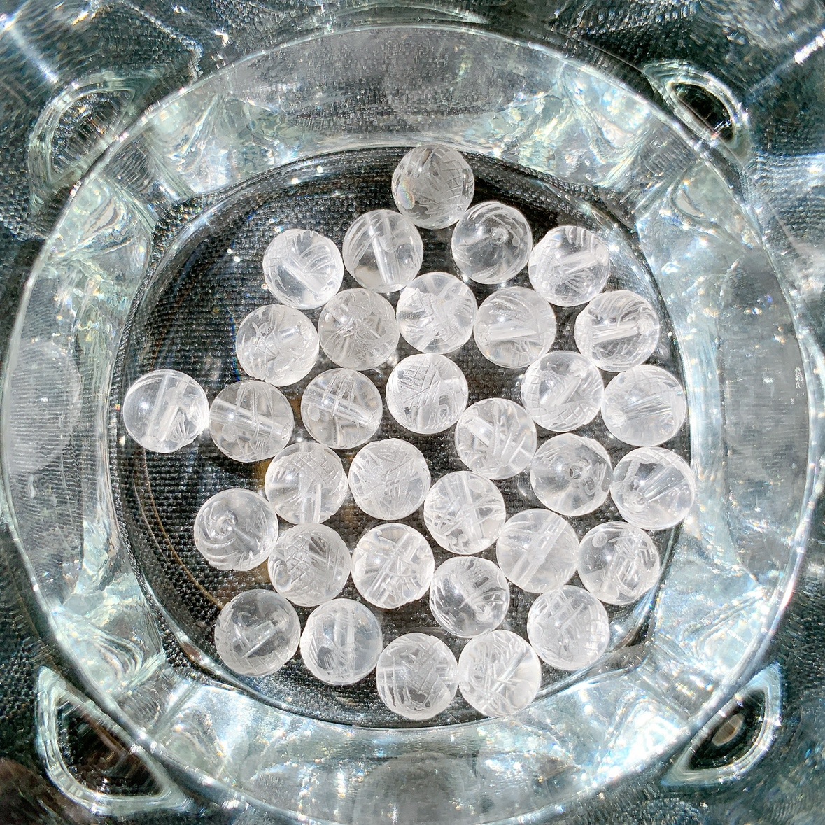 [347B]水晶 白龍彫刻(8mm)