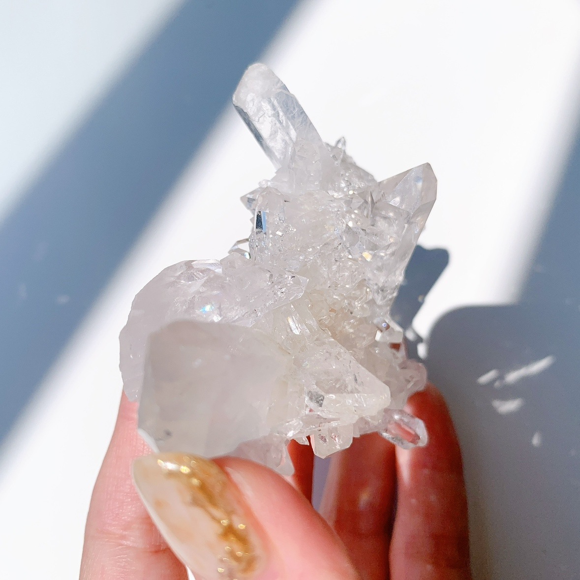 トマスゴンサガ水晶クラスター レインボー入り