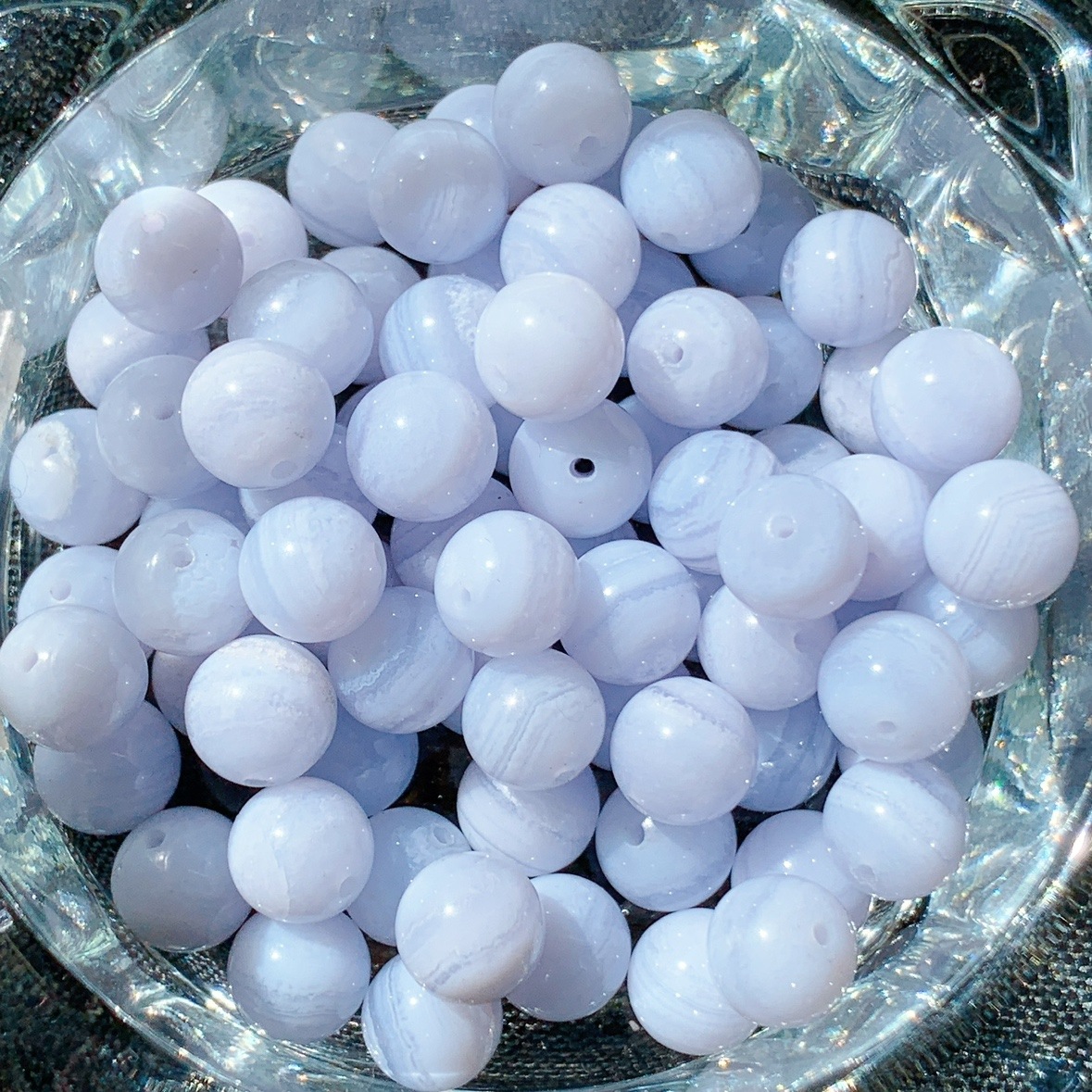 [487B]ブルーレースアゲート (2A・8mm)