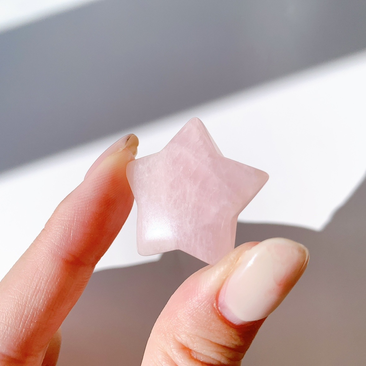 値下げ　高品質　ローズクォーツ　星　スター　スタンド付き ローズクォーツ 星型 小 | 星型 | Crystals by Purely