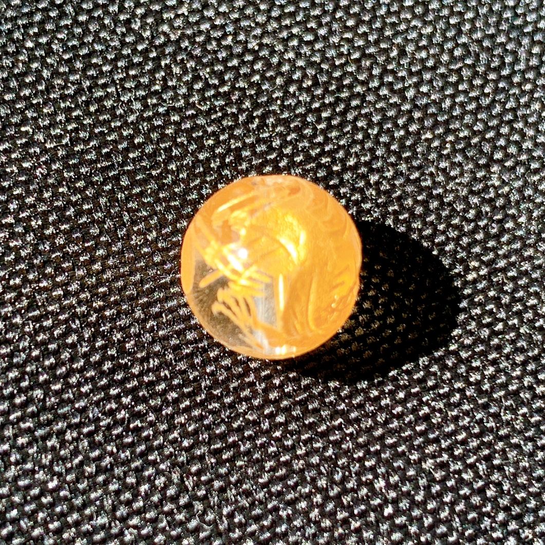[350B]水晶 白龍 金色彫刻(10mm)