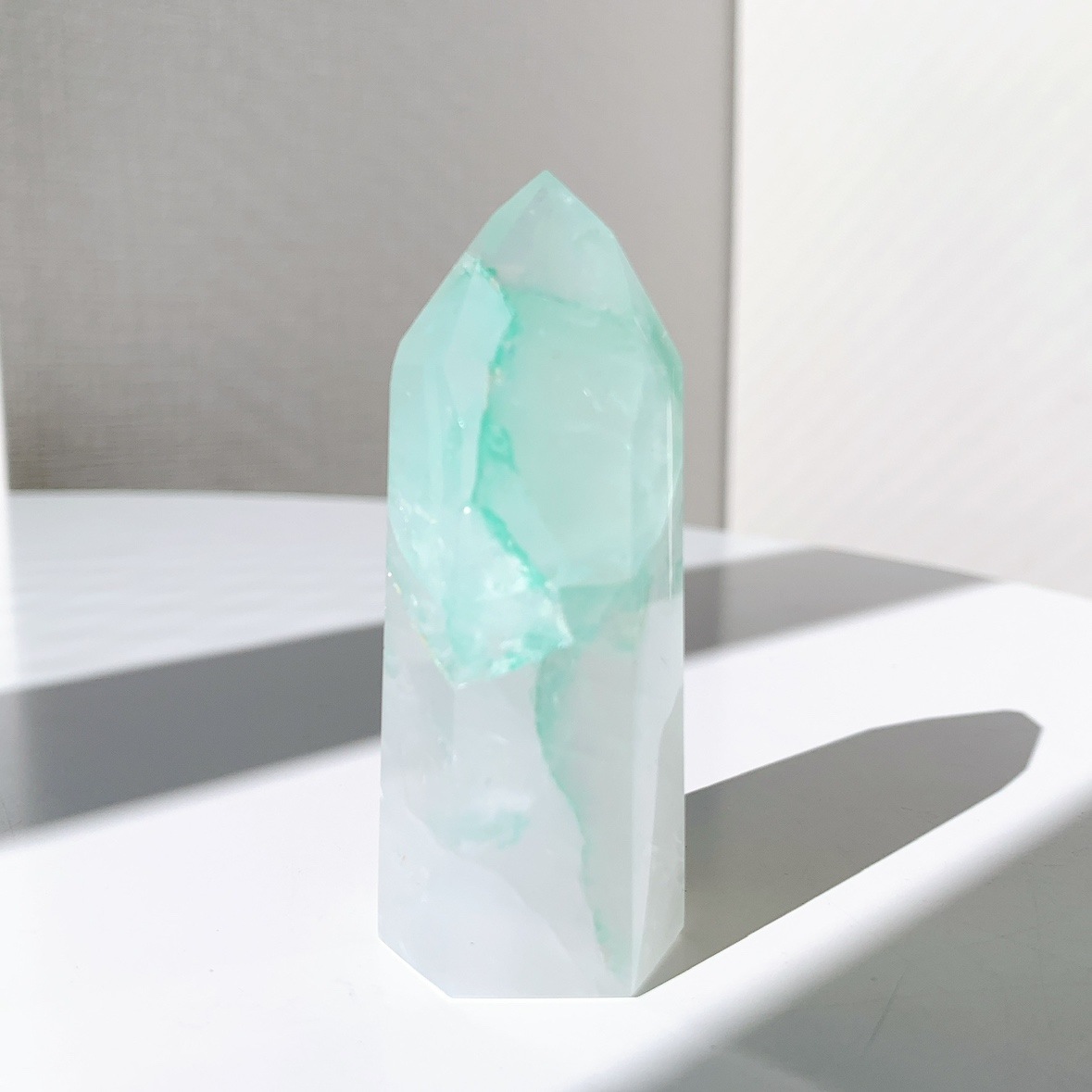 マラカイト　イン　クォーツ　原石　鉱物　標本　天然石　石 マラカイトインクォーツ ポイント | ポイント | Crystals by Purely