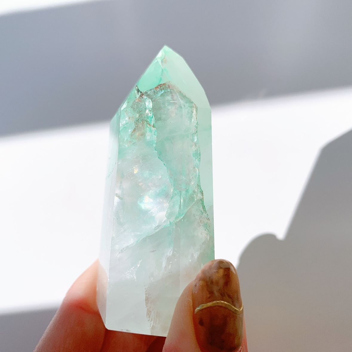 マラカイト　イン　クォーツ　原石　鉱物　標本　天然石　石 マラカイトインクォーツ ポイント | ポイント | Crystals by Purely