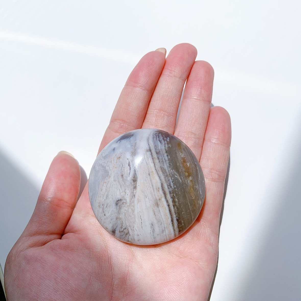 【A】レア✴︎キラキラ結晶 ☆ オーシャンジャスパー パーム ストーン（握り石） A】レア✴︎キラキラ結晶 ☆ オーシャンジャスパー パーム