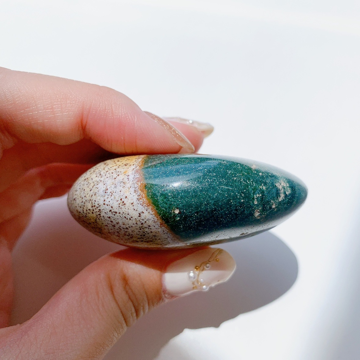 【A】レア✴︎キラキラ結晶 ☆ オーシャンジャスパー パーム ストーン（握り石） オーシャンジャスパー にぎり石 | パームストーン（にぎり石