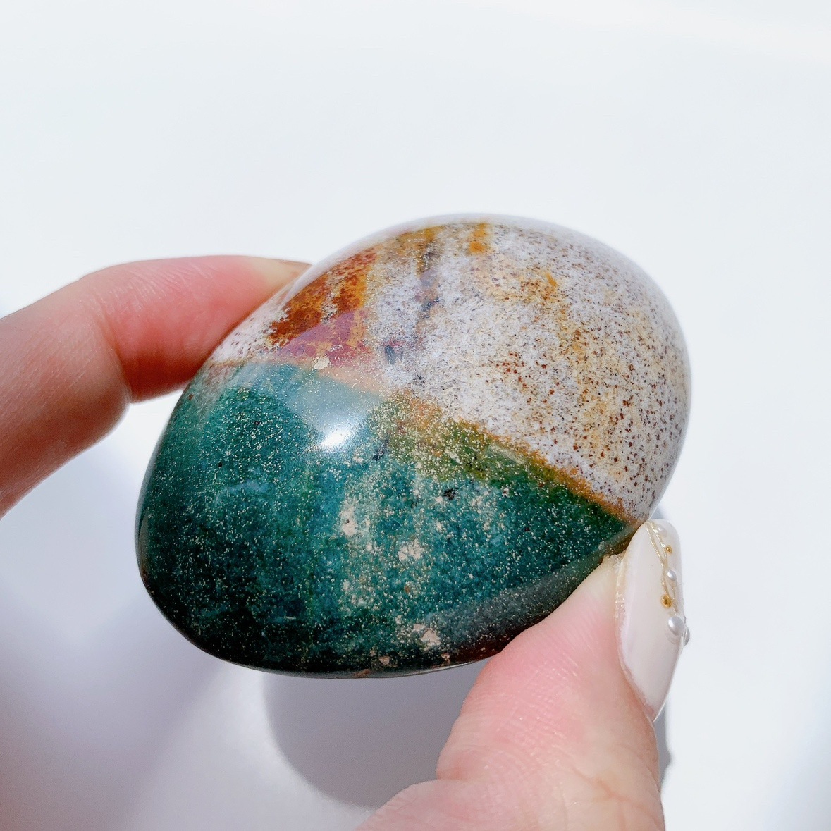 【A】レア✴︎キラキラ結晶 ☆ オーシャンジャスパー パーム ストーン（握り石） オーシャンジャスパー にぎり石 | パームストーン（にぎり石