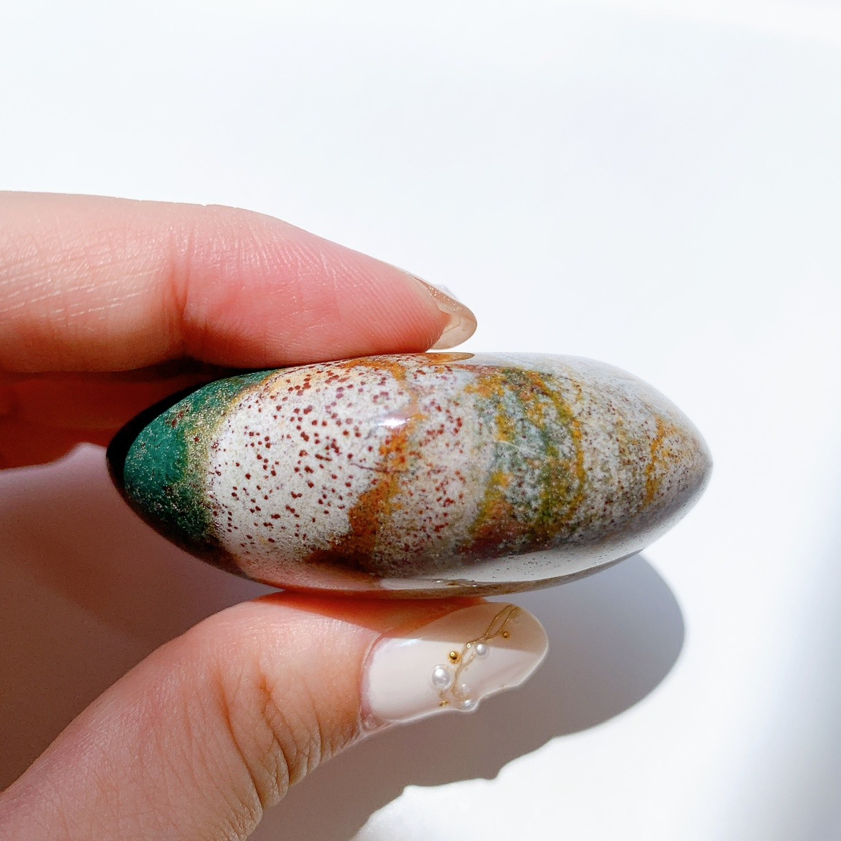 【A】レア✴︎キラキラ結晶 ☆ オーシャンジャスパー パーム ストーン（握り石） オーシャンジャスパー パームストーン36◇ Ocean Jasper