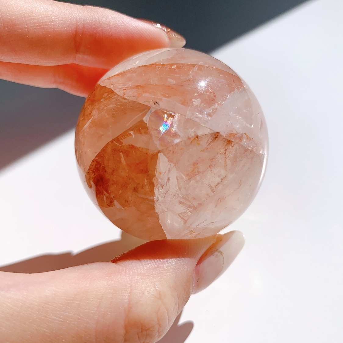 レッド　丸玉　天然クォーツ レッド丸玉天然クォーツ