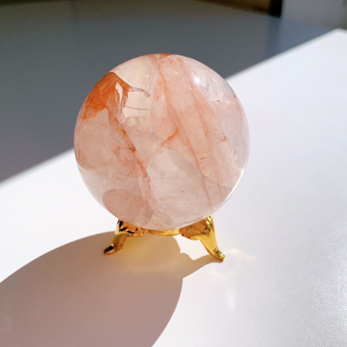 レッド　丸玉　天然クォーツ レッド丸玉天然クォーツ