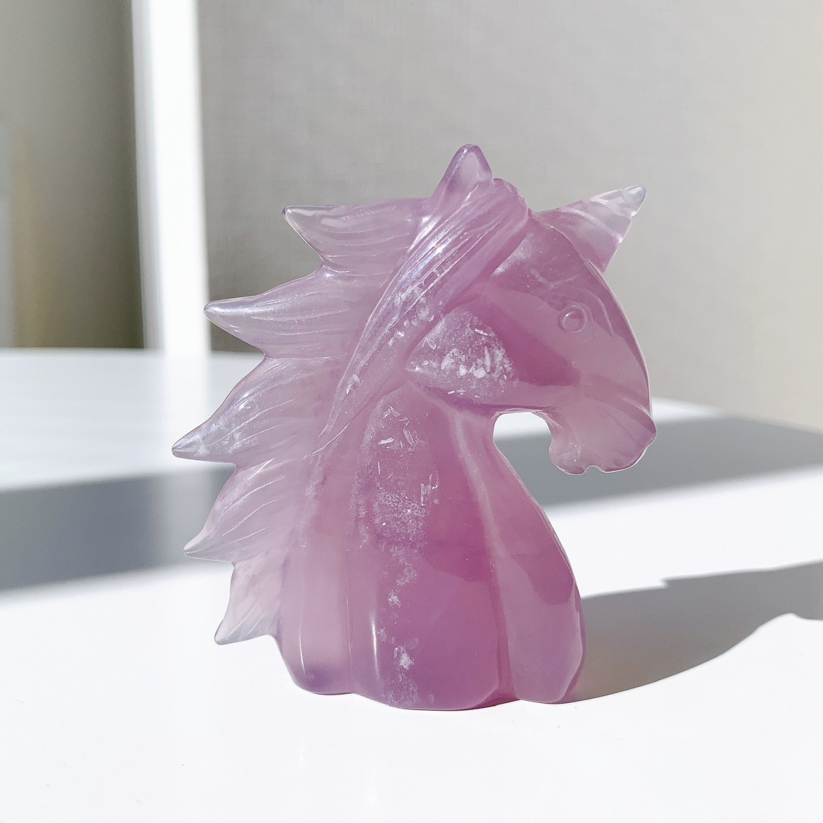 フローライト　パープル　グリーン　ユニコーン　ペガサス　天然石　カービング イットリウムフローライト ユニコーン型 | ユニコーン型 | Crystals by