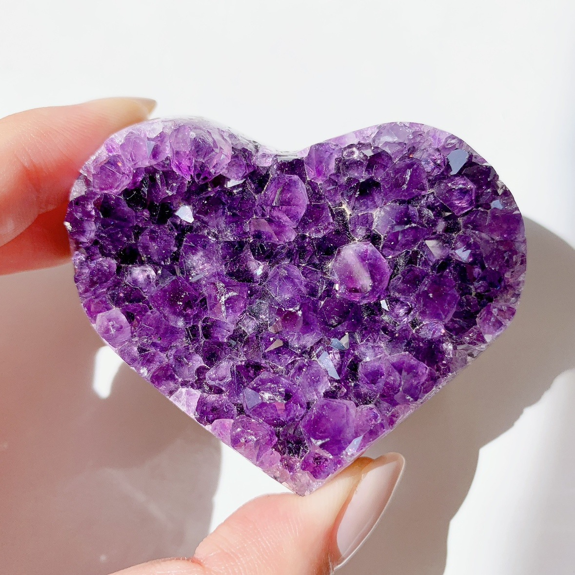 ②天然石アメジストクラスター　原石　ハート型 ②天然石アメジストクラスター原石ハート型