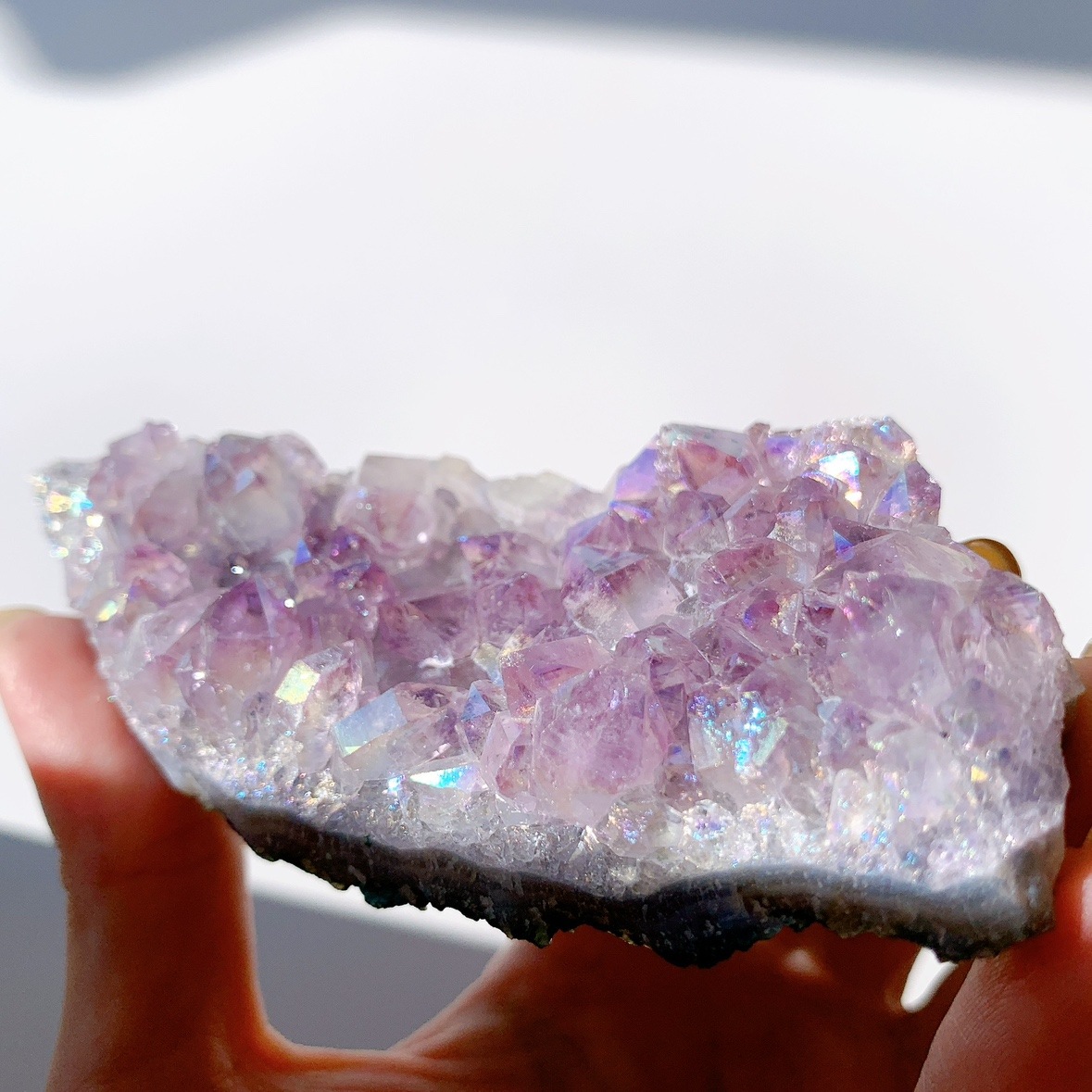 ⭐︎天然石　アラバスター　アメジスト　虹あり 天然石 アラバスター アメジスト 虹あり