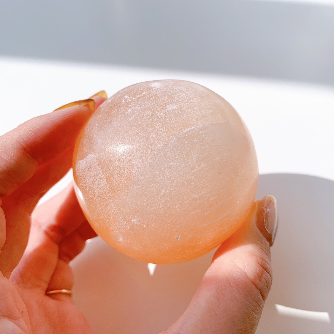 オレンジセレナイト 丸玉