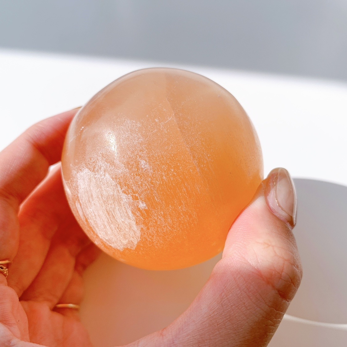 オレンジセレナイト 丸玉