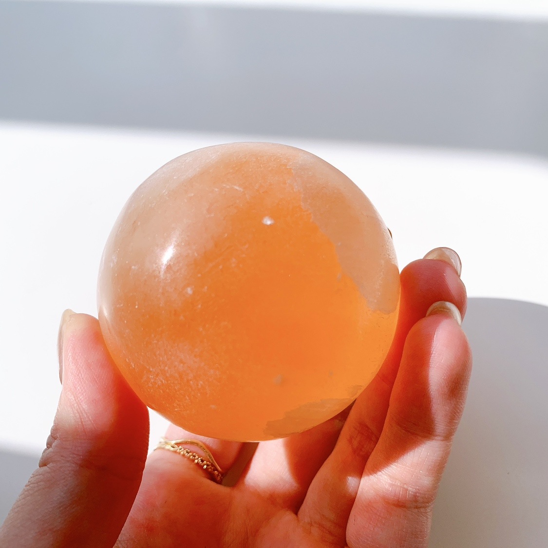 オレンジセレナイト 丸玉