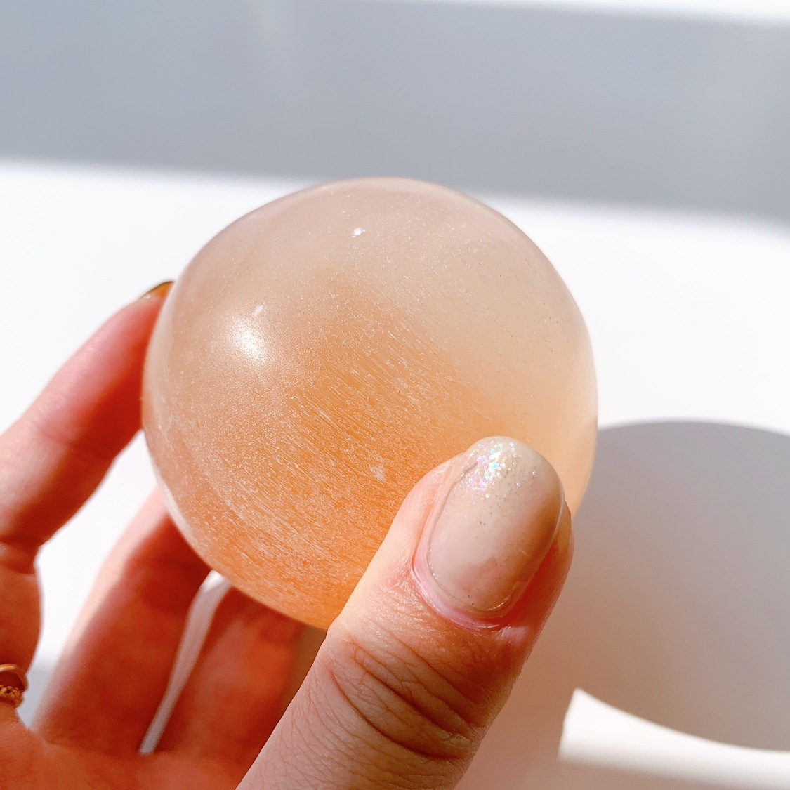 オレンジセレナイト 丸玉