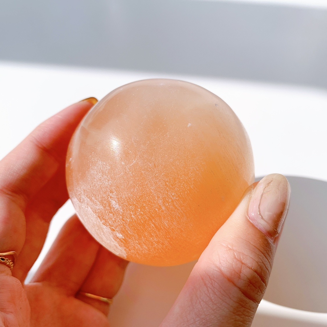 オレンジセレナイト 丸玉