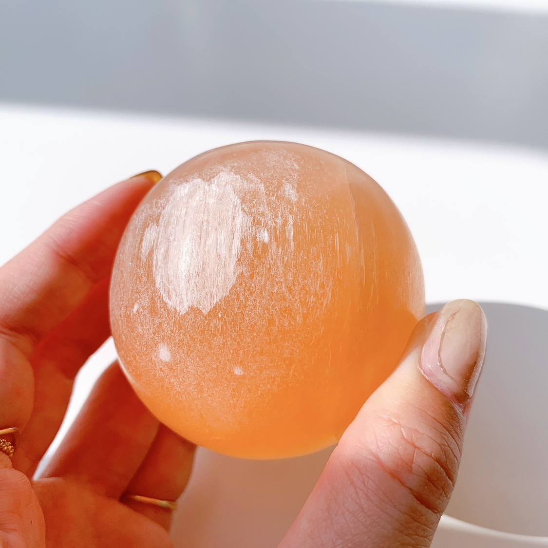 オレンジセレナイト 丸玉