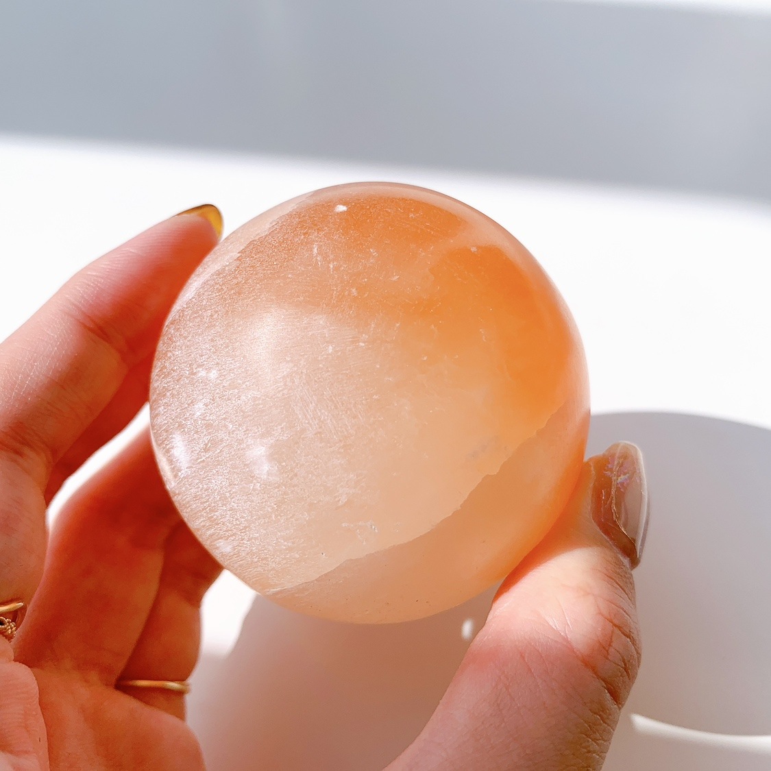 オレンジセレナイト 丸玉