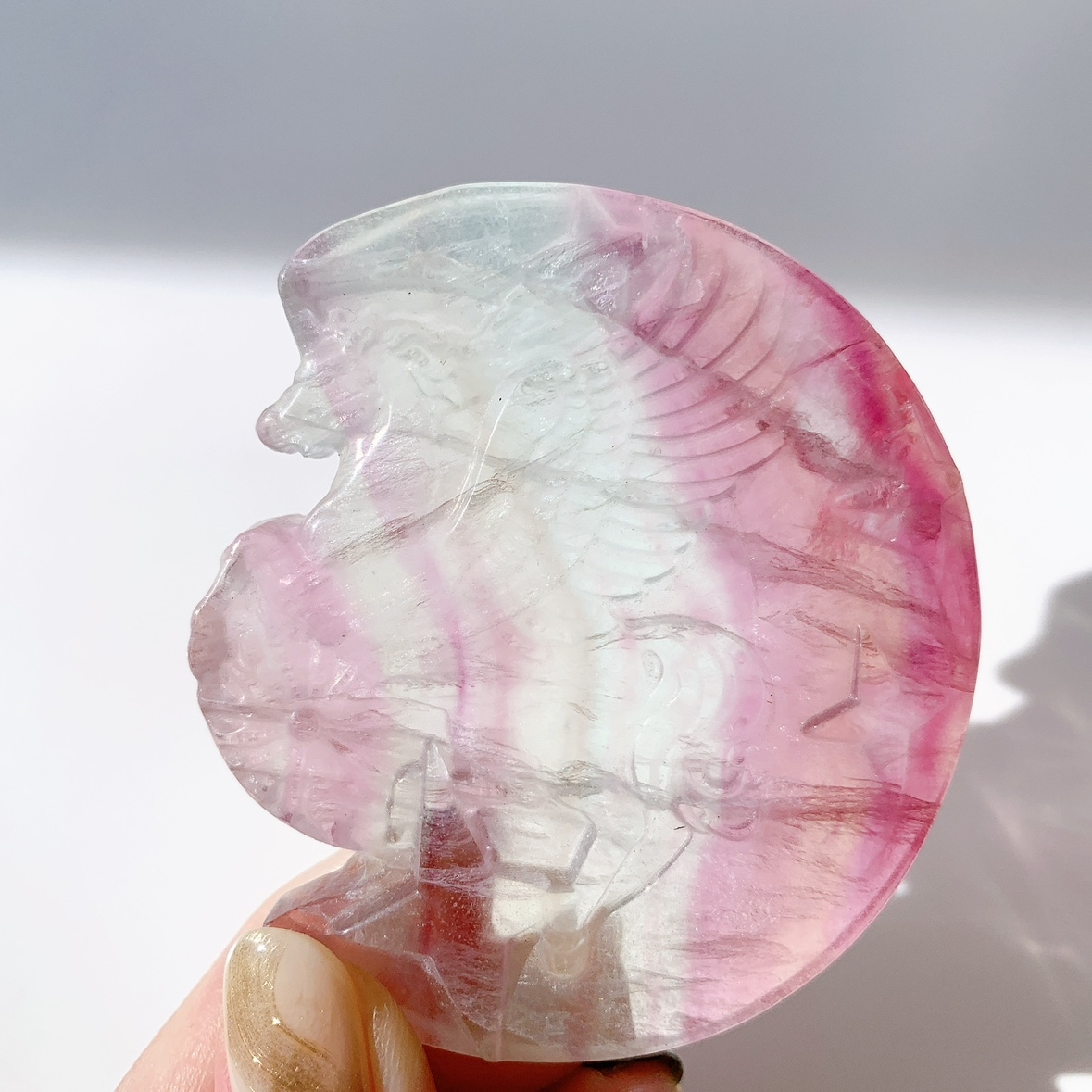 レインボーフローライト ユニコーン彫刻