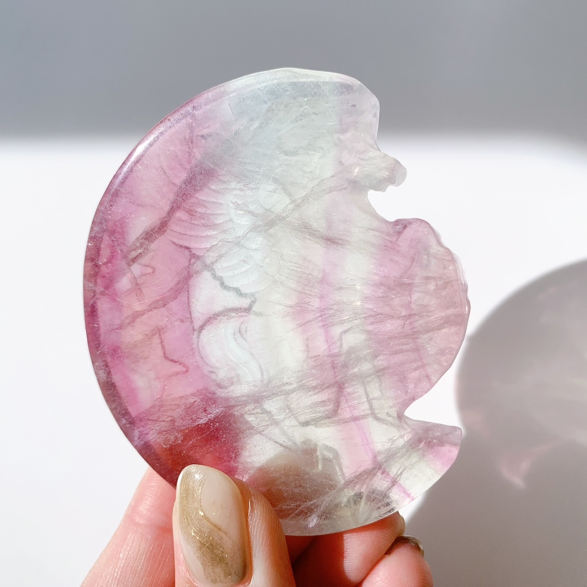 レインボーフローライト ユニコーン彫刻