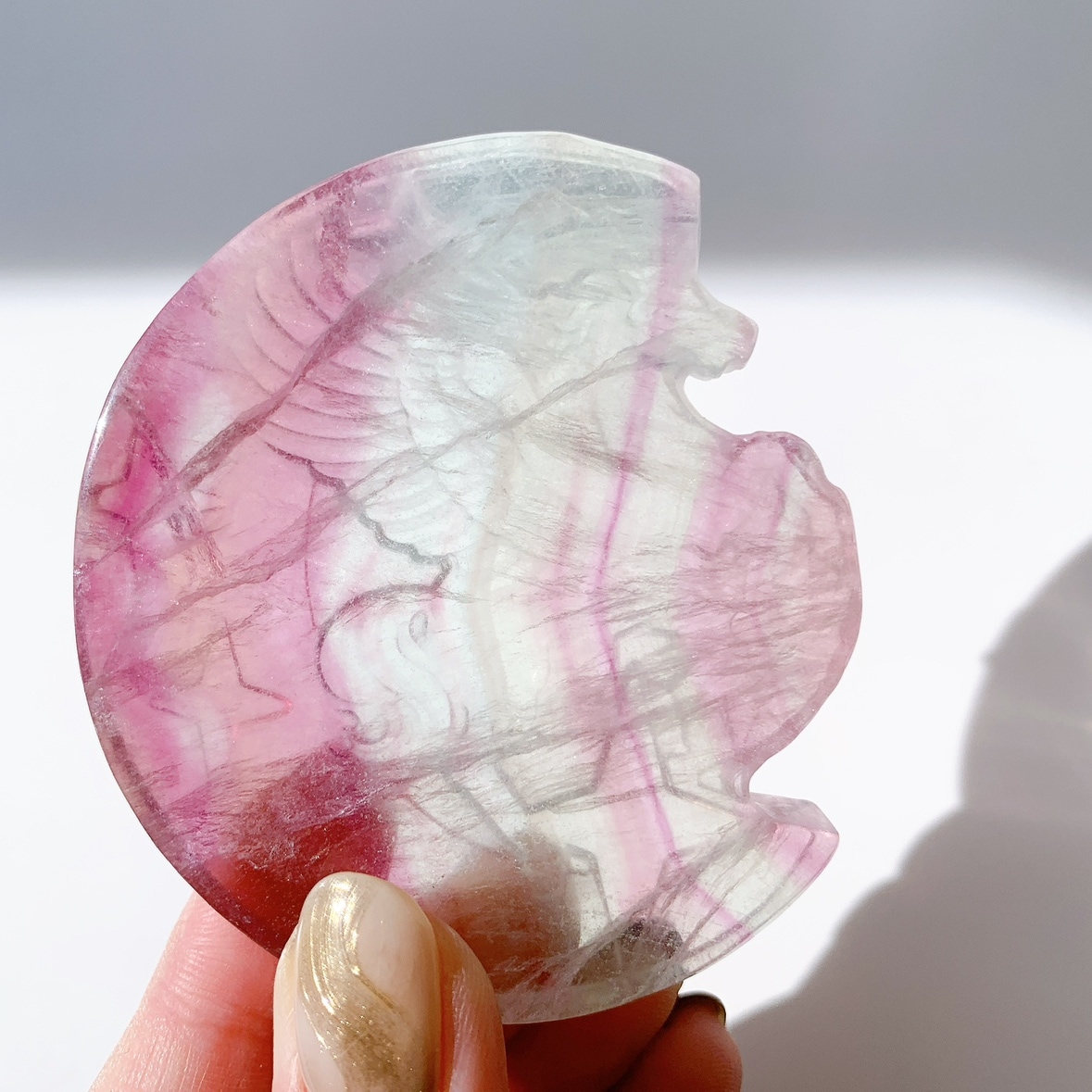 レインボーフローライト ユニコーン彫刻