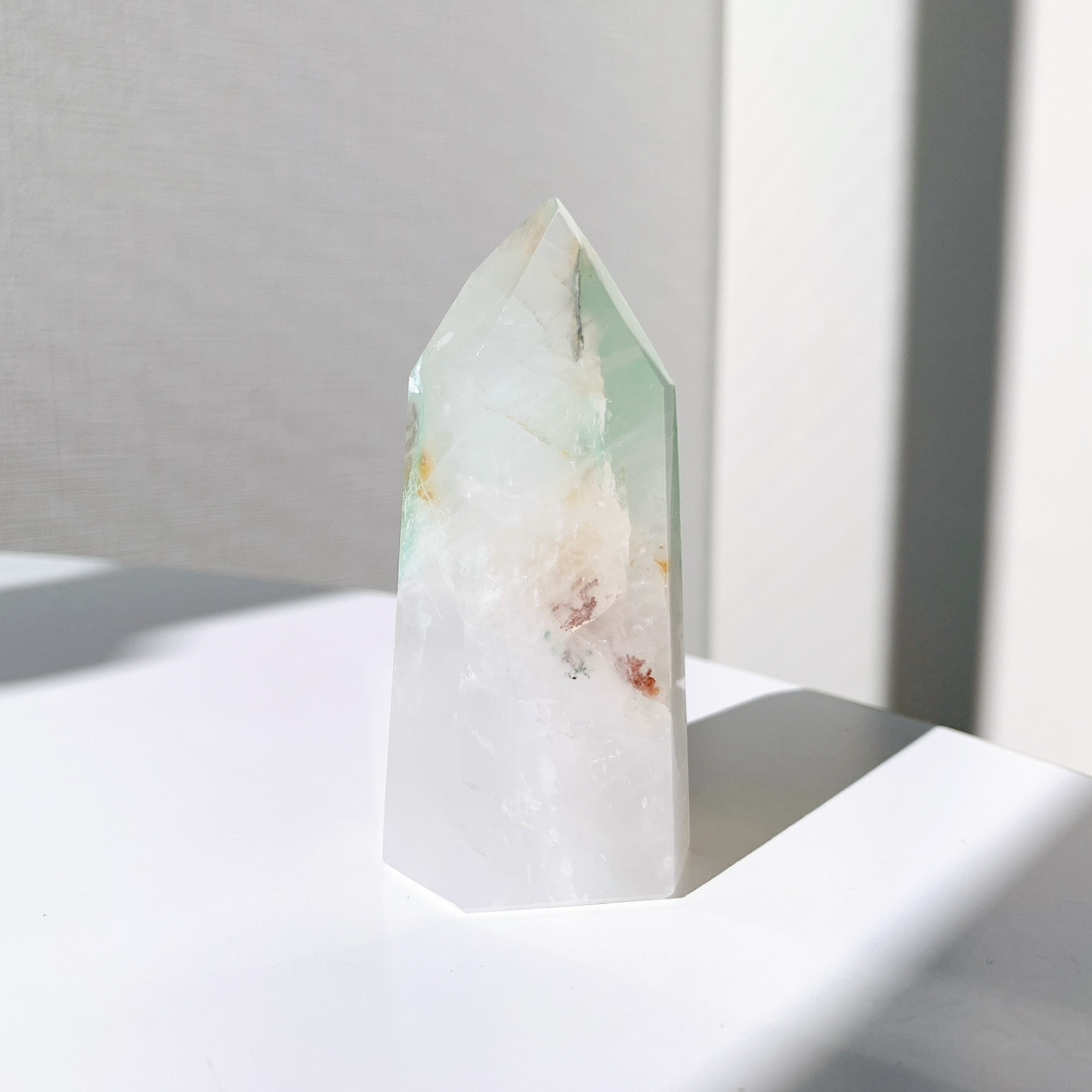 マラカイト　イン　クォーツ　原石　鉱物　標本　天然石　石 マラカイトインクォーツ ポイント | ポイント | Crystals by Purely