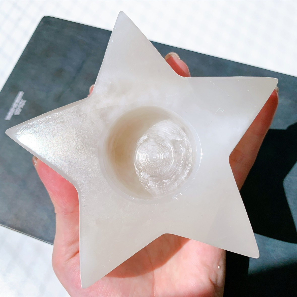 ホワイトオニキス 星型キャンドルホルダー（ティーライト用）