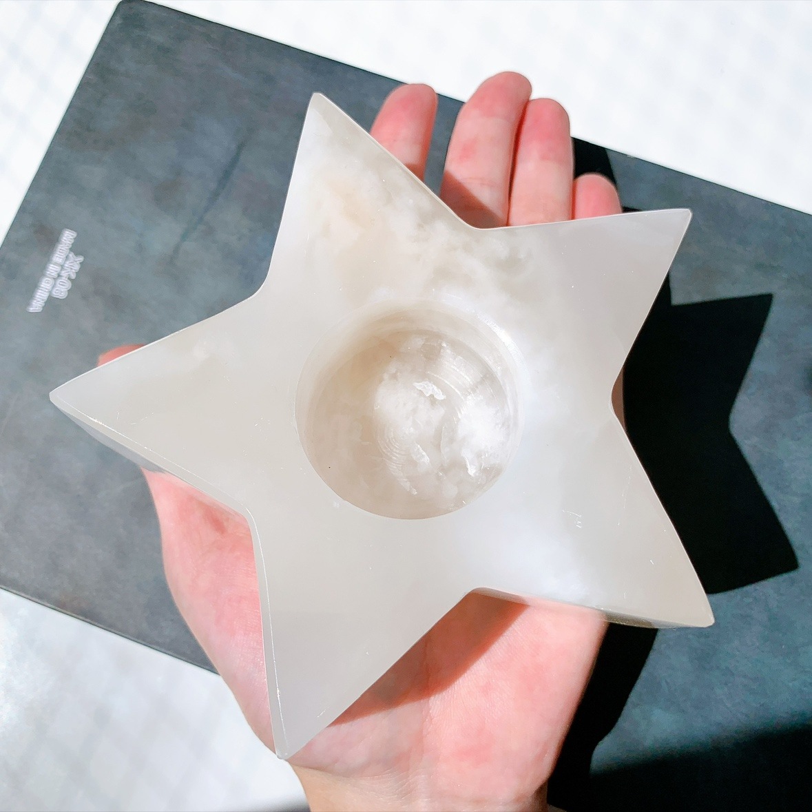 ホワイトオニキス 星型キャンドルホルダー（ティーライト用）