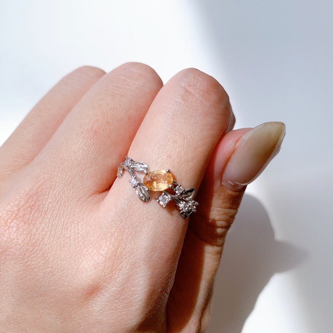 シルバーリング フリーサイズ インペリアルトパーズ