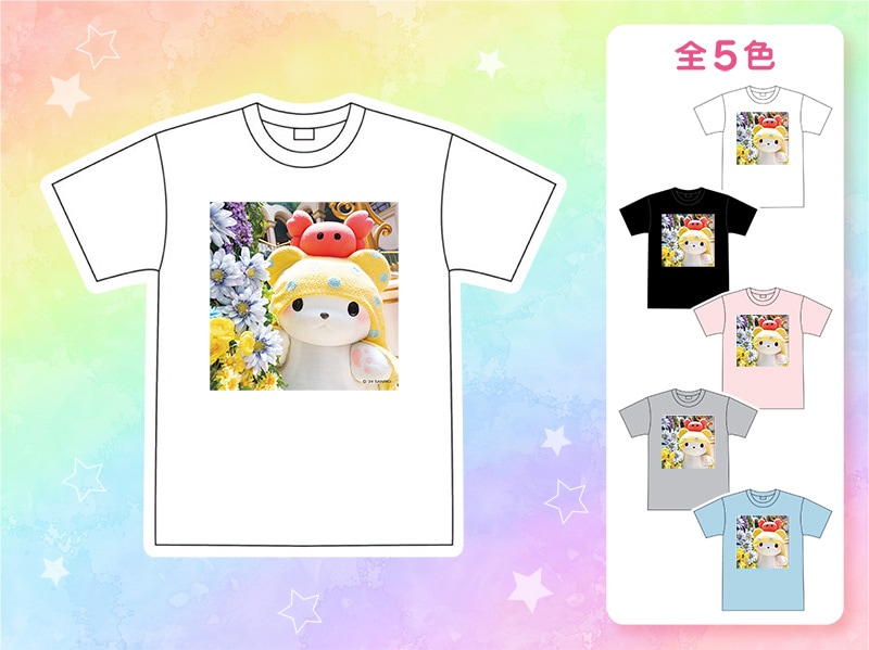 推しキャラ工房】まるもふびより お花とモップ 【Tシャツ