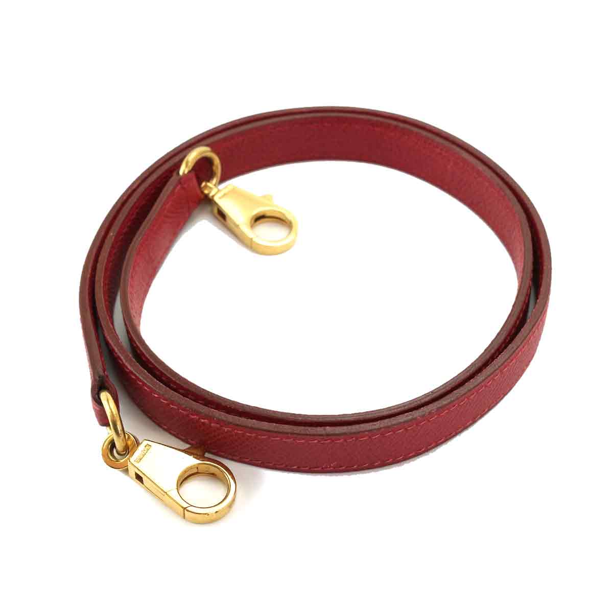 HERMES ショルダー ストラップ クシュベル レッド ゴールド 金具 エルメス 90084720