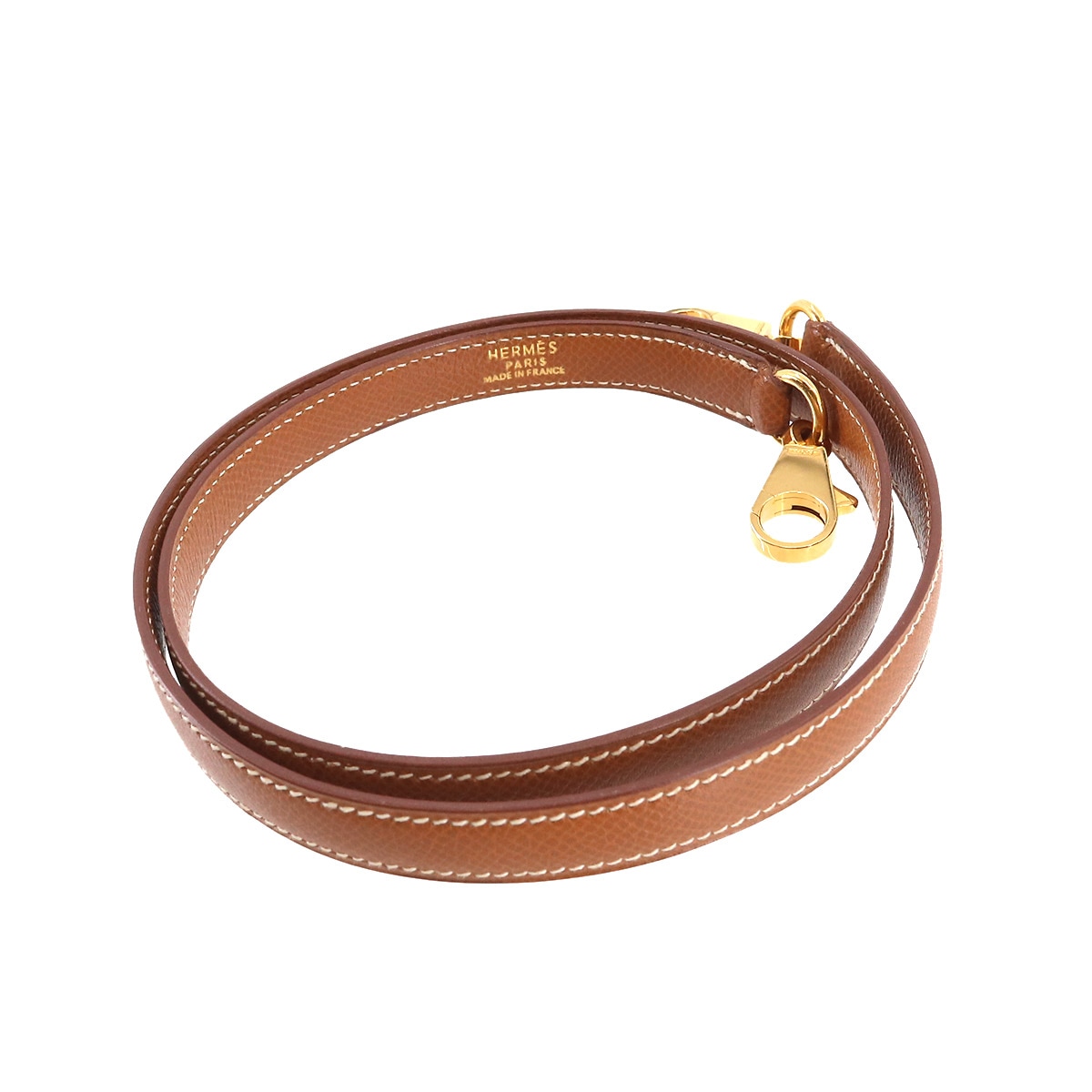 HERMES ケリー ボリード ショルダー ストラップ クシュベル エプソン ゴールド ブラウン 小物 Shoulder Strap エルメス 90206623