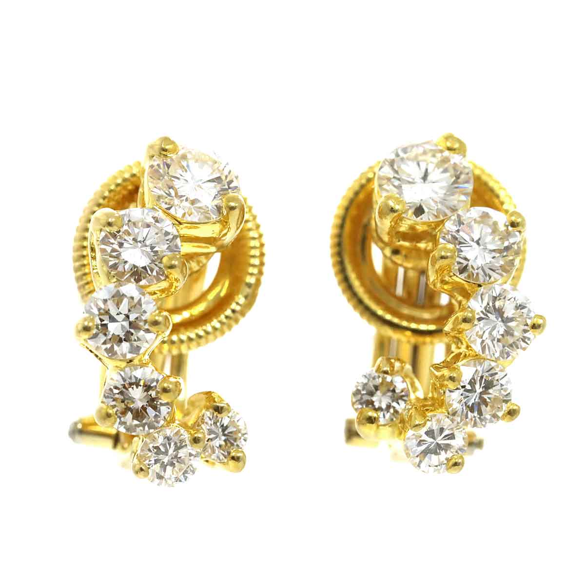 HARRY WINSTON  ダイヤ イヤリング K18 YG イエローゴールド 750 Earrings Clip on ハリーウィンストン 90214952