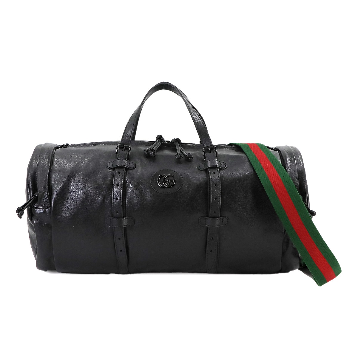 GUCCI ダブルG 2way ボストン ショルダー バッグ レザー ブラック 725699 GG Boston Shoulder Bag グッチ 90235874